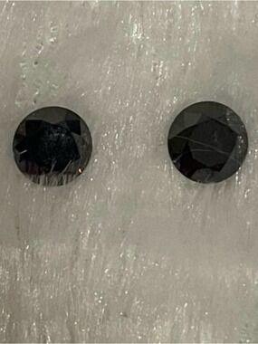 2 black Moissanites 1.0ct 6.5mm each